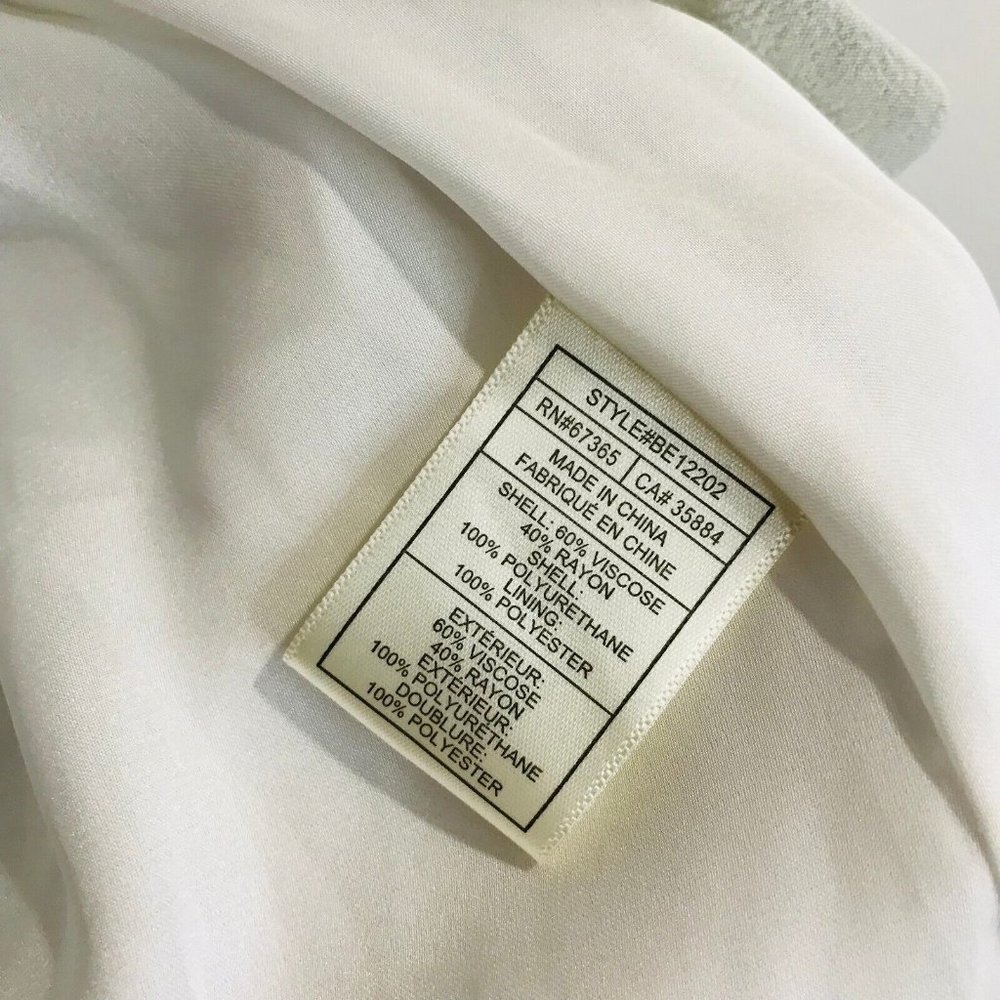 BB Dakota Margo Moto Jacket Blazer Size Medium M White Crepe Faux Leather Patch - Picture 9 of 11